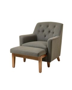Elha 25 '' Wide Tufted Polyester Barrel Chair And Ottoman (synthetic illustration; no displayed measurements)