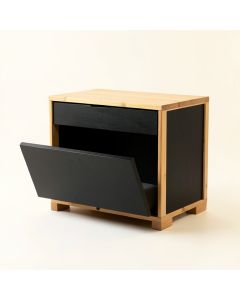 Wren Bridge Freestanding Pull-Out Hamper Cabinet - Black (synthetic illustration; no displayed measurements)