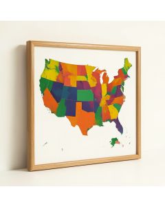 Usa Map 2 - Graphic Art Print On Canvas (synthetic illustration; no displayed measurements)