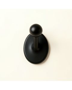 Willow Arc Wall-Mounted Robe Hook - Black (synthetic illustration; no displayed measurements)