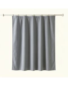 Aspen Bluff Shower Curtain Hanging Flat From A Plain Rod - Gray (synthetic illustration; no displayed measurements)