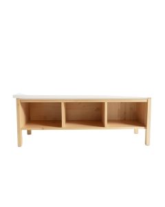 Linden Arc Shoe Storage Bench (synthetic illustration; no displayed measurements)