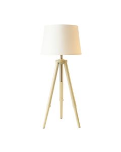 Cliff Branch Floor Lamp With A Plain Fabric Shade - Ivory (synthetic illustration; no displayed measurements)