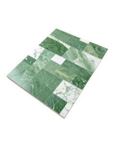 Sky Random Sized Natural Stone Mosaic Tile In Green/White