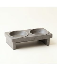Hazel Brook Pet Feeding Stand With Two Plain Empty Bowls - Gray (synthetic illustration; no displayed measurements)