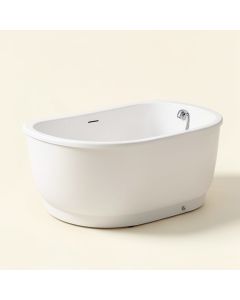 Luxier 60 '' X 31 '' Freestanding Soaking Fiberglass Bathtub With Faucet (synthetic illustration; no displayed measurements)