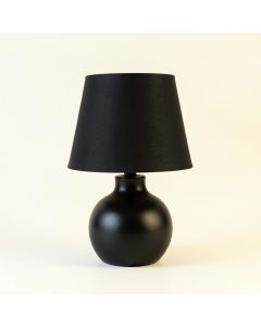 Field Arc Table Lamp With A Plain Fabric Shade (synthetic illustration; no displayed measurements)