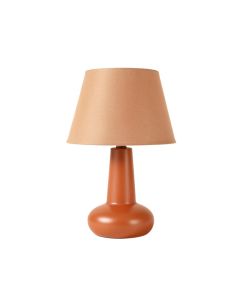 Pine Crossing Table Lamp With A Plain Fabric Shade - Terracotta
