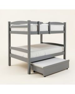 Dubbo Solid Wood Standard Bunk Bed With Trundle (synthetic illustration; no displayed measurements)