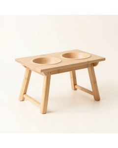 Laurel Falls Pet Feeding Stand With Two Plain Empty Bowls - Beige (synthetic illustration; no displayed measurements)