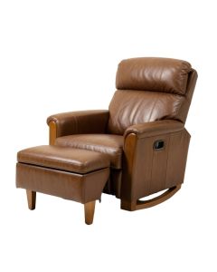 Quarles 30 '' Wide Faux Leather Manual Glider Standard Recliner With Ottoman