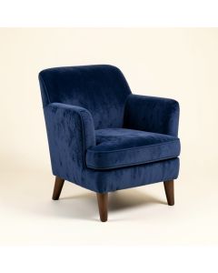 Rosland Upholstered Arm Chair In Navy Blue (synthetic illustration; no displayed measurements)
