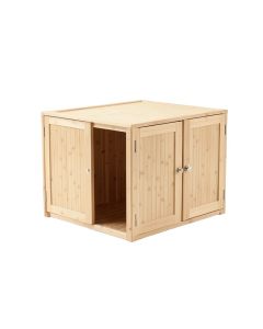 Fern Falls Empty Furniture-Style Litter Enclosure - Beige (synthetic illustration; no displayed measurements)