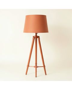 Maple Arc Floor Lamp With A Plain Fabric Shade - Terracotta (synthetic illustration; no displayed measurements)