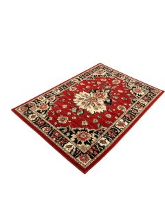 Kimbrel Floral Power Loom Red/Cream/Black Rug