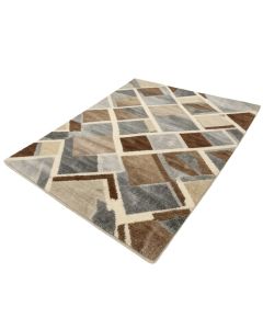 Akaisha Geometric Tufted Wool Brown/Beige/Gray Area Rug