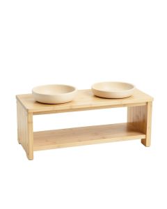 Laurel Dale Pet Feeding Stand With Two Plain Empty Bowls - Ivory (synthetic illustration; no displayed measurements)