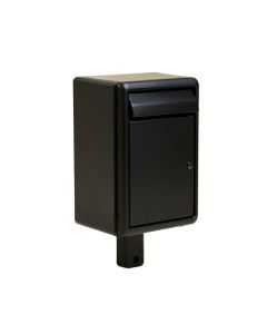 Stratford All-In-One , Medium , Plastic , Mailbox & Post Combo , Black (synthetic illustration; no displayed measurements)