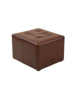 Halvorsen 36 '' Wide Faux Leather Tufted Square Storage Ottoman (synthetic illustration; no displayed measurements)