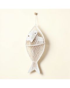 Handcrafted Hanging Fish In Net Wall Décor (synthetic illustration; no displayed measurements)