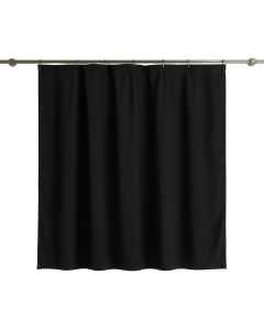 Willow Branch Shower Curtain Hanging Flat From A Plain Rod - Black (synthetic illustration; no displayed measurements)