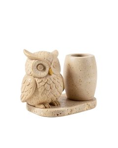 Lombardo Millwood Pines Owl Resin Sandstone Amenity 4 Piece Bathroom Accessory Set