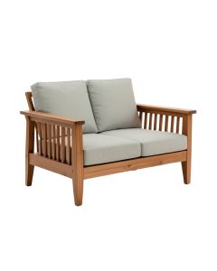 Montford 52.75 '' Wide Outdoor Teak Loveseat With Cushions (synthetic illustration; no displayed measurements)