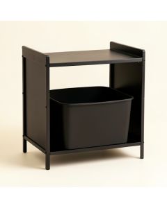 Ash Bend Freestanding Pull-Out Hamper Cabinet - Black (synthetic illustration; no displayed measurements)