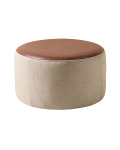Garonzik Faux Leather Round Storage Ottoman (synthetic illustration; no displayed measurements)