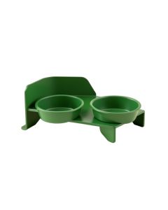 Laurel Crest Pet Feeding Stand With Two Plain Empty Bowls - Green (synthetic illustration; no displayed measurements)