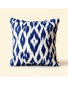 Indigo Ikat Throw Pillow (synthetic illustration; no displayed measurements)
