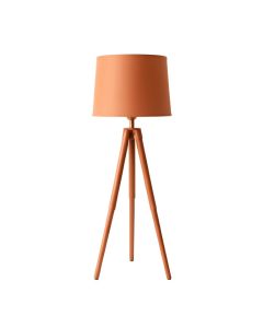 Moss Crest Floor Lamp With A Plain Fabric Shade - Terracotta (synthetic illustration; no displayed measurements)