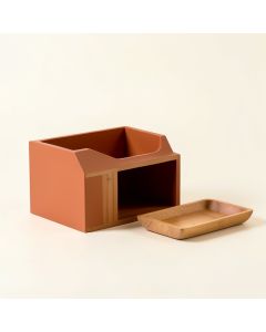 Harbor Bridge Empty Coffee-Station Organizer - Terracotta (synthetic illustration; no displayed measurements)