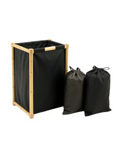 Bay Bend Laundry Sorting Station With Plain Removable Bags - Black (synthetic illustration; no displayed measurements)