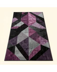 Zabala Geometric Plum/Black/Gray Area Rug (synthetic illustration; no displayed measurements)