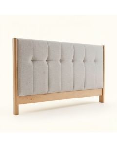 Rosecrans Nail Button Notched Linen Upholstered Panel Headboard (synthetic illustration; no displayed measurements)