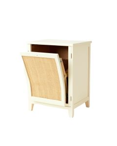 Slate Crest Freestanding Pull-Out Hamper Cabinet - Ivory