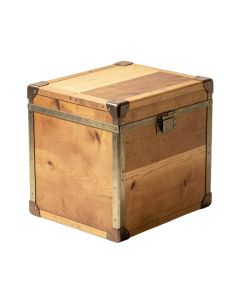 Frenchboro Large Metal Banded Wooden Storage Trunk