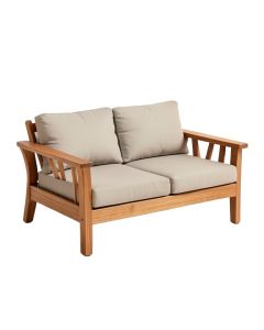 Calabria Sonoma Teak Patio Sofa With Cushions (synthetic illustration; no displayed measurements)