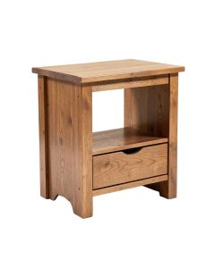 Rabun Solid Wood Trestle End Table With Storage (synthetic illustration; no displayed measurements)
