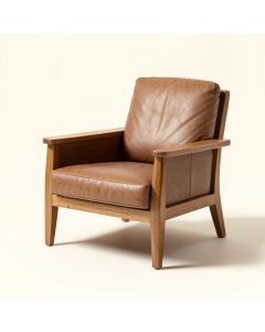 Farryn 26 '' Wide Top Grain Leather Lounge Chair (synthetic illustration; no displayed measurements)