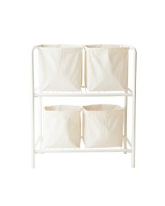 Alder Branch Laundry Sorting Station With Plain Removable Bags - White (synthetic illustration; no displayed measurements)