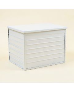 Pine Branch Closed Outdoor Storage Box - White (synthetic illustration; no displayed measurements)