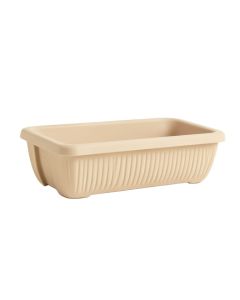 Fern Branch Empty Railing Planter With Integral Brackets - Beige