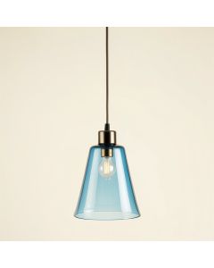 Oak Crest Pendant Light Suspended From One Plain Cable - Blue (synthetic illustration; no displayed measurements)