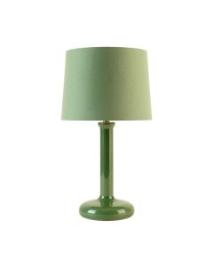 Maple Dale Table Lamp With A Plain Fabric Shade - Green