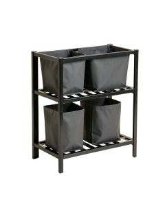Aspen Dell Laundry Sorting Station With Plain Removable Bags - Black (synthetic illustration; no displayed measurements)