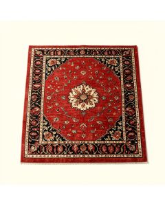 Skaggs Oriental Machine Made Power Loom Wool/Polyester Red/Cream/Black Area Rug (synthetic illustration; no displayed measurements)