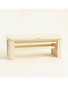 Summit Crossing Narrow Outdoor Storage Bench - Ivory (synthetic illustration; no displayed measurements)