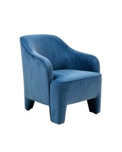 Strine Velvet Side Chair In Blue